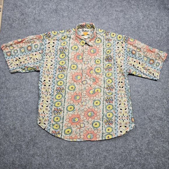 Other - Unisex Vintage 90s Protest Shirt Bright Multicolored Abstract Art Short Sleeve M